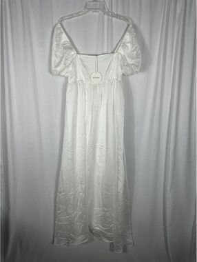 STORIA White Puff Sleeve Maxi Dress Size Large
